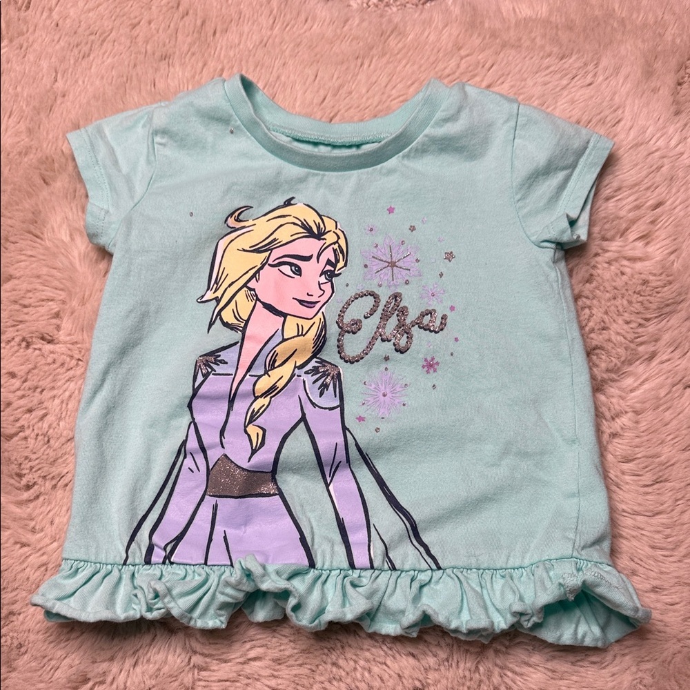 🧡3T Elsa Disney teal Graphic T-Shirt